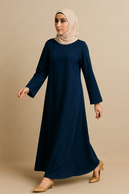 Midnight Elegance Premium Navy Abaya