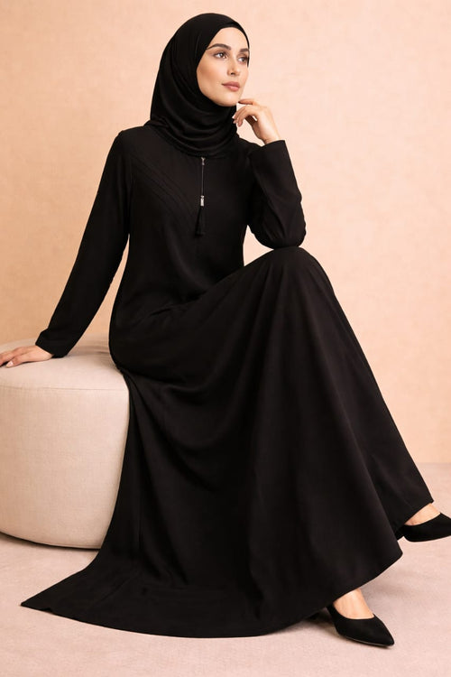 Midnight Elegance Premium Black Abaya